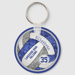 mascotte sleutelhanger school blauwe en grijze vol