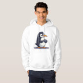 Mascotte van pinguïn-gamer met dode blik hoodie (Voorkant volledig)