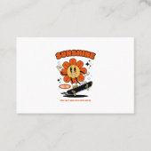 Mascotte zonnebloem met skateboard visitekaartje (Voorkant)