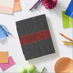 Masculinair zwart en rood  leder afdrukken iPad cover<br><div class="desc">Koel afbeelding van masculinair zwart en rood,  verstikt  leder met aanpasbaar monogram.</div>