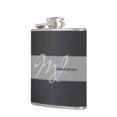 Masculinaire monogram en naamontwerp heupfles (Links)