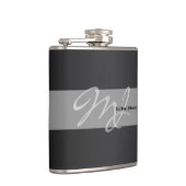 Masculinaire monogram en naamontwerp heupfles (Rechts)