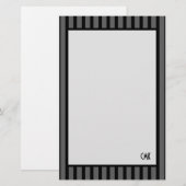 Masculine - Aangepaste zwarte en grijze strepen Briefpapier (Voorkant / Achterkant)