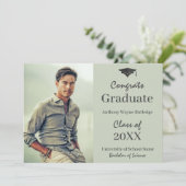 Masculine Afstuderen Foto-aankondiging en Partij Aankondiging (Staand voorkant)