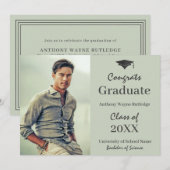 Masculine Afstuderen Foto-aankondiging en Partij Aankondiging (Voorkant / Achterkant)