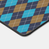 Masculine Argyle - Navy, Blauw, Tan - Zijn Initial Bureaumat (Hoek)