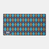 Masculine Argyle - Navy, Blauw, Tan - Zijn Initial Bureaumat (Voorkant)