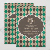Masculine Argyle Vaderdag Uitnodiging (Voorkant / Achterkant)