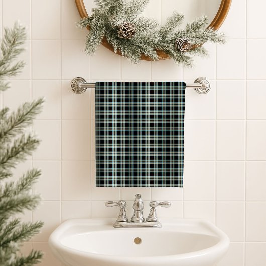 Masculine Bath Towel – Blue Yellow Tartan Look Bad Handdoek