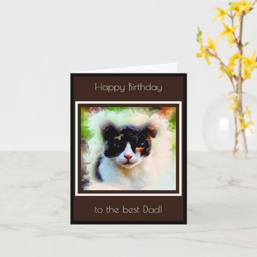 Masculine Birthday Kaart van de kat (Gele Bloem)