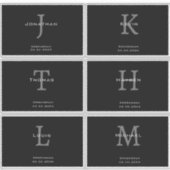 Masculine Black and White  Initial + Name Monogram Sticker (Voorkant)