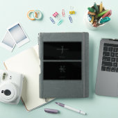 Masculine Black and White Initial + Name Monogram Sticker (iPad Cover)