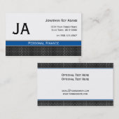 Masculine Black Blue en Silver Metal Weave Visitekaartje (Voorkant / Achterkant)