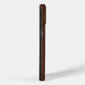 Masculine Black & Brown  Faux Leather Hoesje- Case-Mate iPhone Case (Achterkant / Rechts)