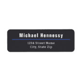 Masculine Black, Cobalt Blue and White Modern Etiket (Voorkant)