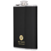 Masculine Black en Gold Personalized Groomsmen Heupfles (Links)
