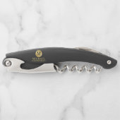 Masculine Black en Gold Personalized Groomsmen Kurkentrekker (Voorkant)