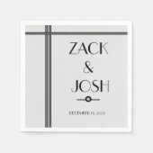 Masculine Black en Grey WEDDING PAPER NAPKIN Servet (Voorkant)