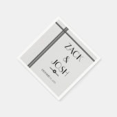 Masculine Black en Grey WEDDING PAPER NAPKIN Servet (Hoek)