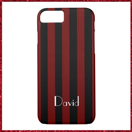 Masculine Black en Red Striped Case-Mate iPhone Case