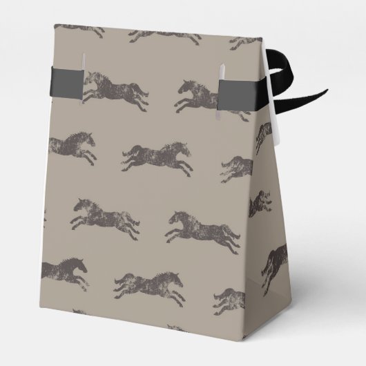 Masculine Black en Tan Classic Equestrian Horses Bedankdoosjes (Achterkant)