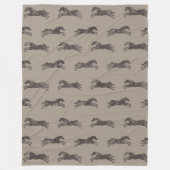 Masculine Black en Tan Classic Equestrian Horses Fleece Deken (Voorkant)