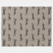 Masculine Black en Tan Classic Equestrian Horses Fleece Deken (Voorkant (Horizontaal))