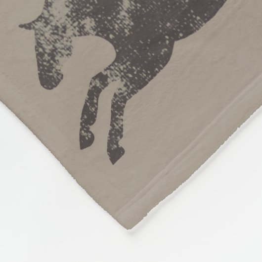 Masculine Black en Tan Classic Equestrian Horses Fleece Deken (Hoek)