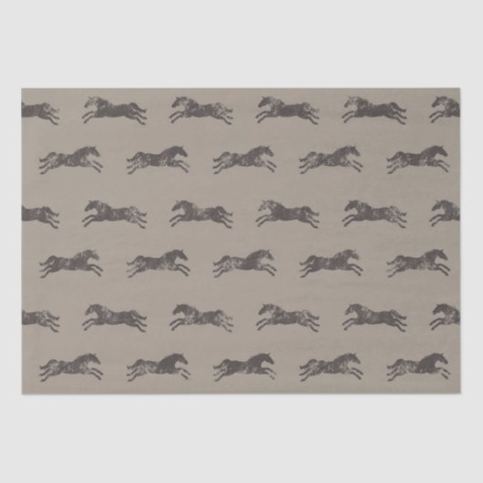 Masculine Black en Tan Classic Equestrian Horses Tissuepapier (Voorkant)