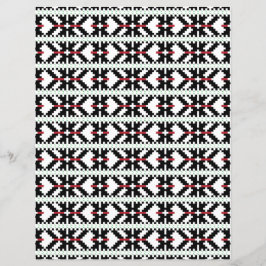 Masculine Black en white Latvian tribal folk art