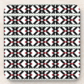 Masculine Black en white Latvian tribal folk art Bier Onderzetter (Voorkant)