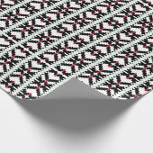 Masculine Black en white Latvian tribal folk art Cadeaupapier (Hoek)