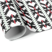 Masculine Black en white Latvian tribal folk art Cadeaupapier (Rol Hoek)