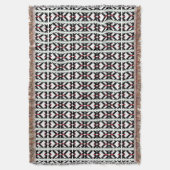 Masculine Black en white Latvian tribal folk art Deken (Voorkant Verticaal)
