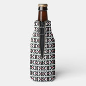 Masculine Black en white Latvian tribal folk art Flesjeskoeler (Fles Achterkant)