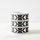 Masculine Black en white Latvian tribal folk art Koffiemok (Center)