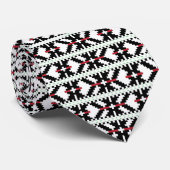 Masculine Black en white Latvian tribal folk art Stropdas (Opgerold)