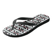 Masculine Black en white Latvian tribal folk art Teenslippers (Schuin)