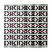 Masculine Black en white Latvian tribal folk art Tegeltje (Voorkant)