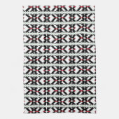Masculine Black en white Latvian tribal folk art Theedoek (Verticaal)