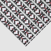 Masculine Black en white Latvian tribal folk art Tissuepapier (Detail)