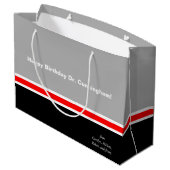 Masculine Black Grey en Red Groot Cadeauzakje (Achterkant Gekanteld)