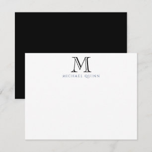 Masculine Black Initialen Naam Monogram Notitie Ka Notitiekaartje