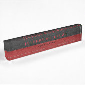 Masculine Black Leather Red-accessoires Naambordje