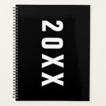 Masculine Black Monochrome minimalist Planner<br><div class="desc">Een eenvoudig zwart ontwerp met witte dikke typografie. Een minimalistische planner met een masculinaire rand. Pas de tekst aan en maak het uw eigen tekst.</div>