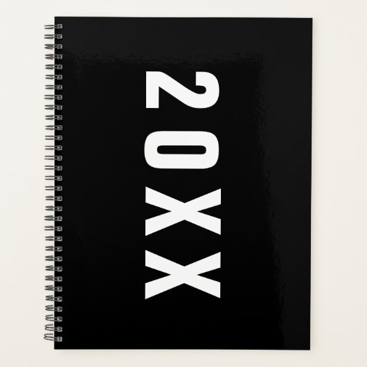 Masculine Black Monochrome minimalist Planner (Voorkant)
