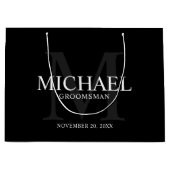 Masculine Black Specialized Groomsmen Groot Cadeauzakje (Voorkant)
