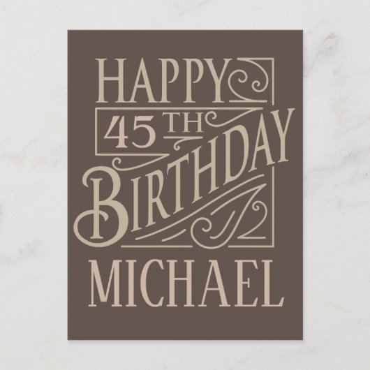 Masculine, blije verjaardagsontwerp aankondigingskaart (Voorkant)