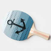 Masculine Blue Anchor Nautical Pattern Design Tafeltennisbatje (Zijkant)