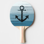 Masculine Blue Anchor Nautical Pattern Design Tafeltennisbatje (Voorkant)